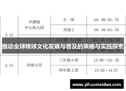 推动全球棒球文化发展与普及的策略与实践探索